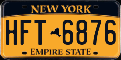 NY license plate HFT6876