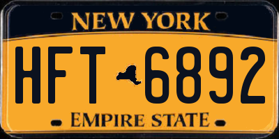 NY license plate HFT6892