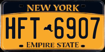 NY license plate HFT6907