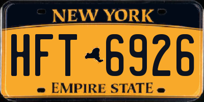 NY license plate HFT6926