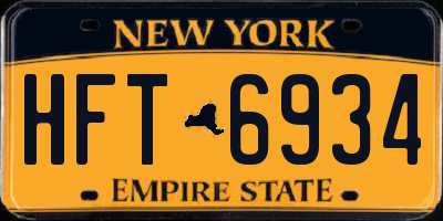 NY license plate HFT6934