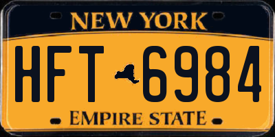 NY license plate HFT6984