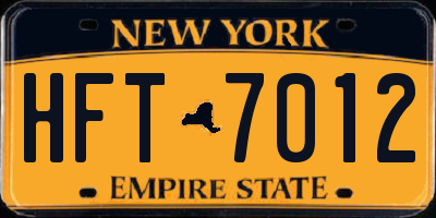 NY license plate HFT7012