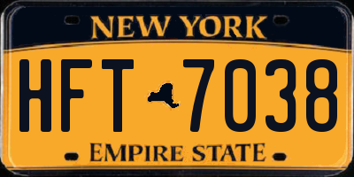 NY license plate HFT7038