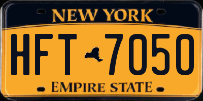 NY license plate HFT7050