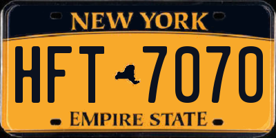 NY license plate HFT7070