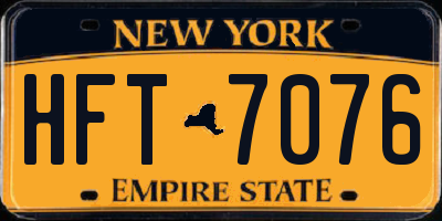 NY license plate HFT7076