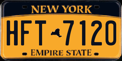 NY license plate HFT7120