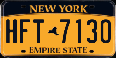 NY license plate HFT7130