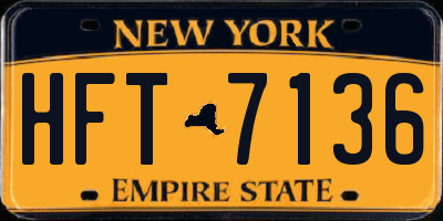 NY license plate HFT7136