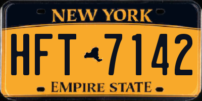NY license plate HFT7142