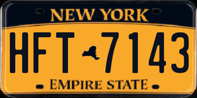 NY license plate HFT7143