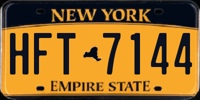 NY license plate HFT7144