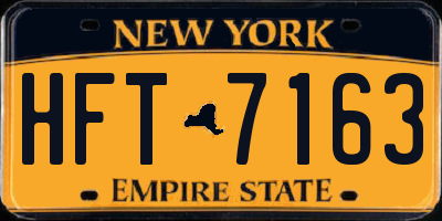 NY license plate HFT7163