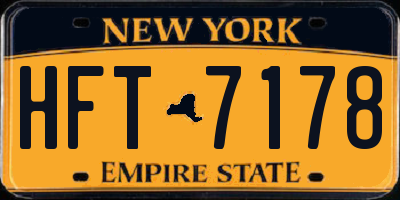 NY license plate HFT7178