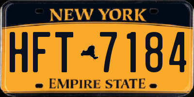 NY license plate HFT7184