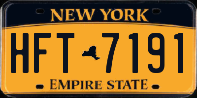 NY license plate HFT7191