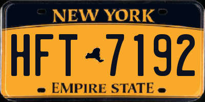 NY license plate HFT7192