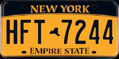 NY license plate HFT7244