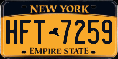 NY license plate HFT7259