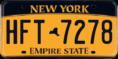 NY license plate HFT7278