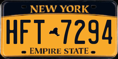 NY license plate HFT7294