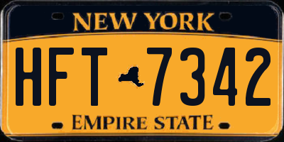 NY license plate HFT7342