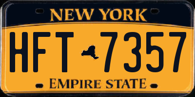 NY license plate HFT7357