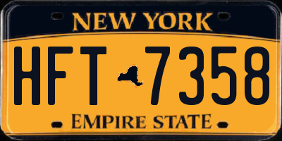 NY license plate HFT7358