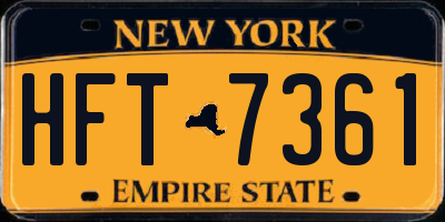 NY license plate HFT7361