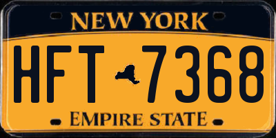 NY license plate HFT7368