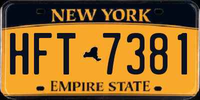 NY license plate HFT7381
