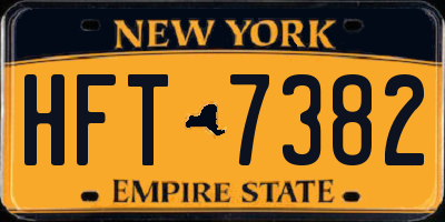 NY license plate HFT7382