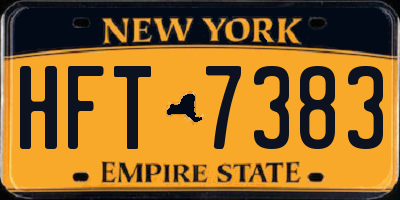 NY license plate HFT7383