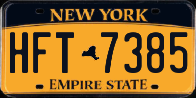 NY license plate HFT7385