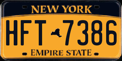 NY license plate HFT7386