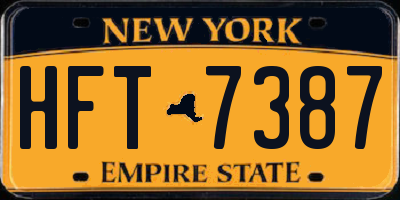 NY license plate HFT7387