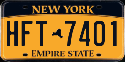 NY license plate HFT7401