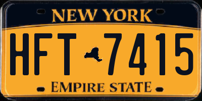 NY license plate HFT7415
