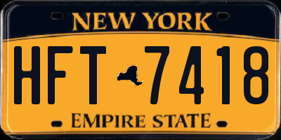 NY license plate HFT7418
