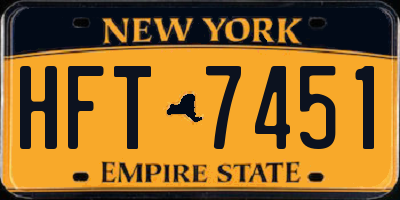 NY license plate HFT7451