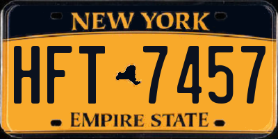 NY license plate HFT7457