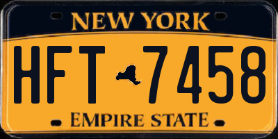 NY license plate HFT7458