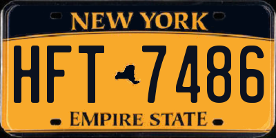 NY license plate HFT7486
