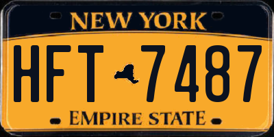 NY license plate HFT7487