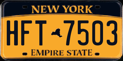 NY license plate HFT7503