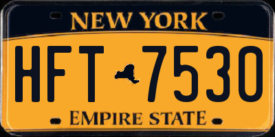 NY license plate HFT7530