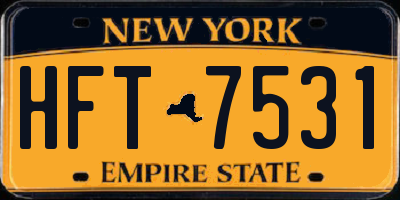 NY license plate HFT7531