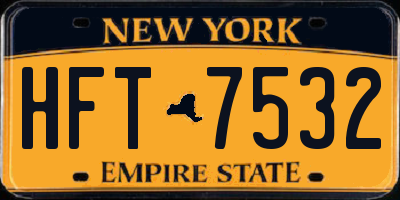 NY license plate HFT7532