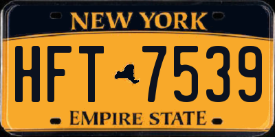 NY license plate HFT7539